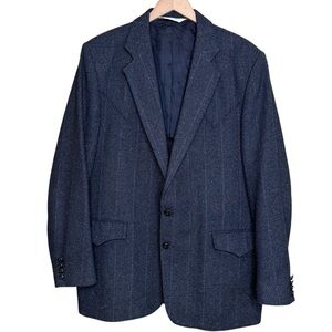 Men's Western Wool Blend Black Luskey's Sports Coat Jacket sz 46L